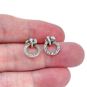 Estate Sterling Silver 925 Crossover Knot Stud Earrings